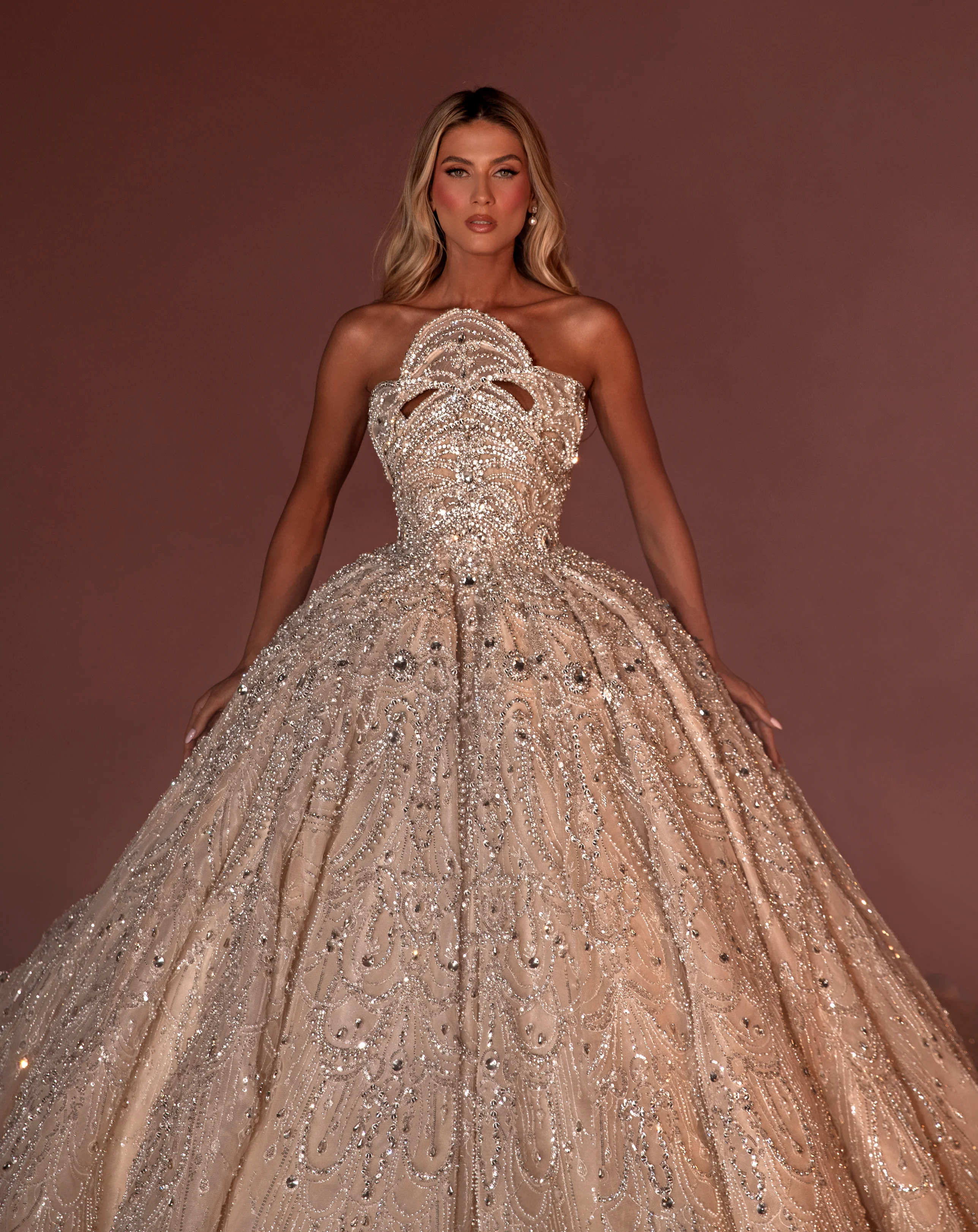 Embellished Bridal Dress With Stones - Image 3