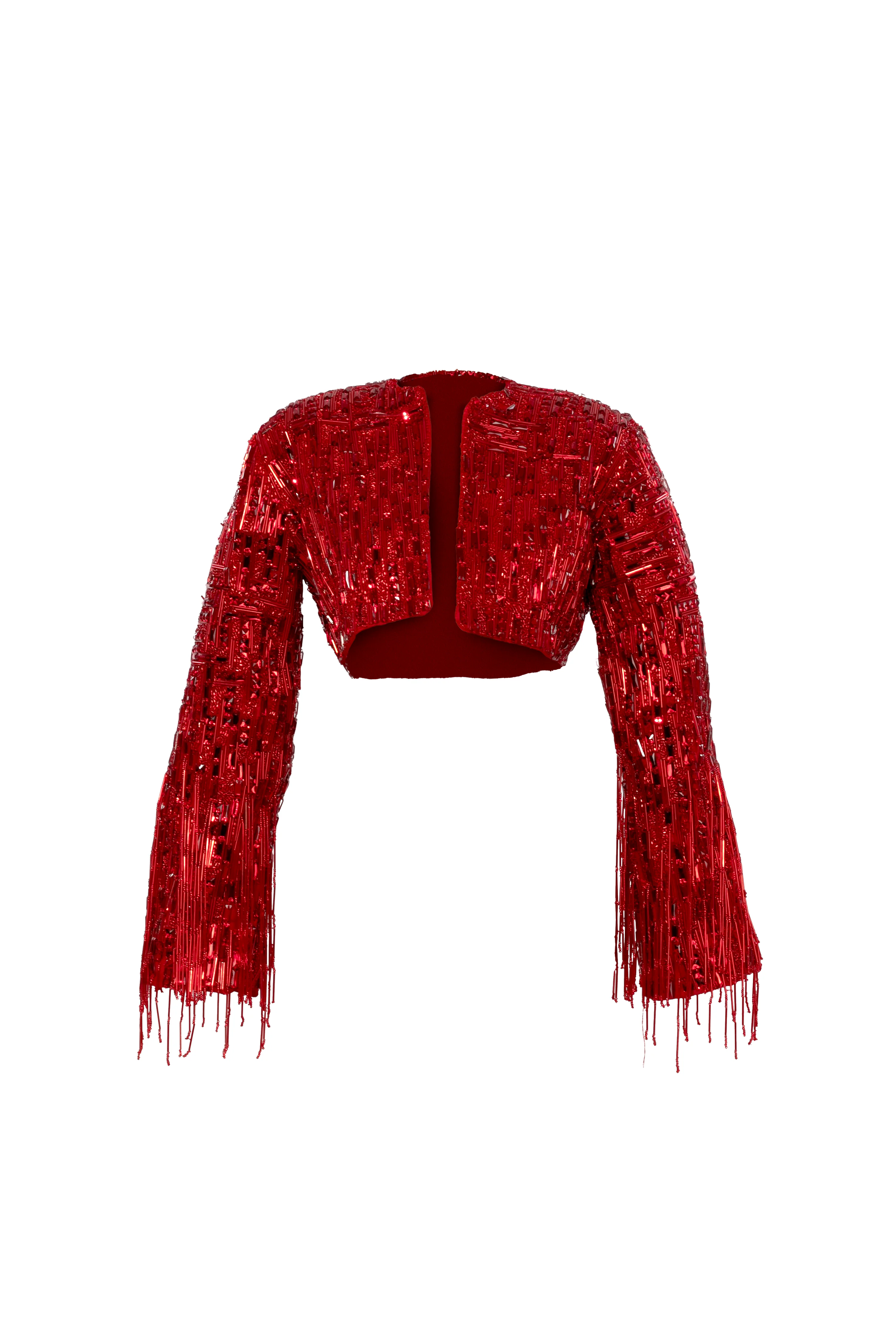 Fully Embellished Cropped Jacket - Image 5