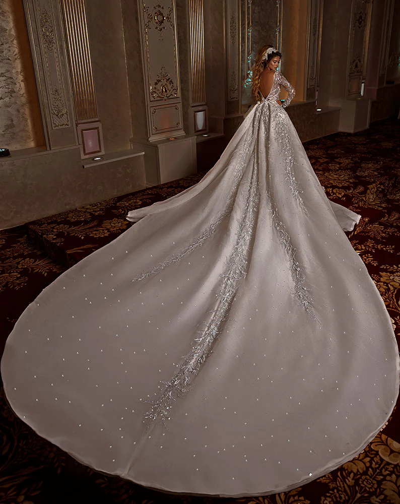 Mermaid Gown with Embellished Detachable Train - Image 4