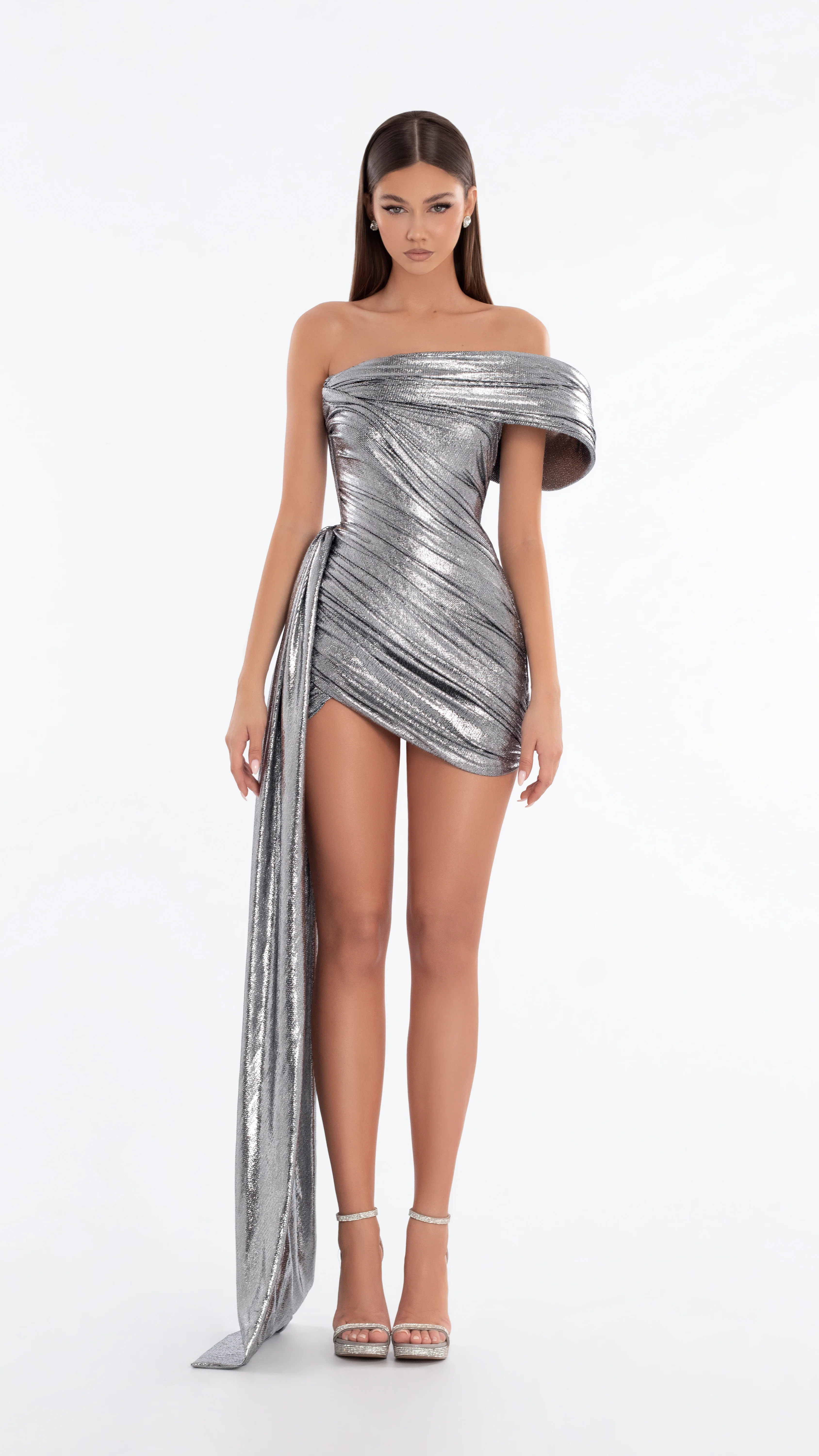 Silver Metallic Short Dress (Limited Availability) - Image 3